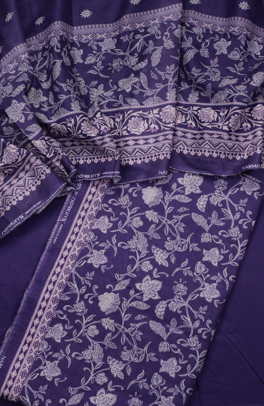 Amna Khadija Printed Cotton Unstitched 3 Piece Suit - Design-02 - AM25MIDC - Purple - Mid Summer Collection