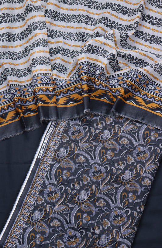 Amna Khadija Printed Cotton Unstitched 3 Piece Suit - Design-04 - AM25MIDC - Blue - Mid Summer Collection