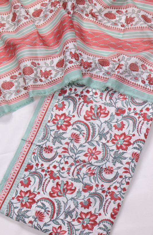 Amna Khadija Printed Cotton Unstitched 3 Piece Suit - Design-05 - AM25MIDC - Pink - Mid Summer Collection