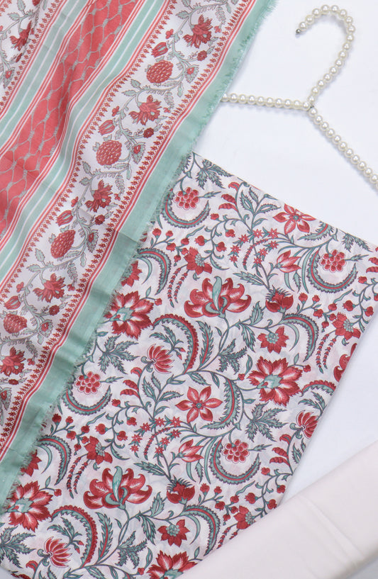 Amna Khadija Printed Cotton Unstitched 3 Piece Suit - Design-05 - AM25MIDC - Pink - Mid Summer Collection