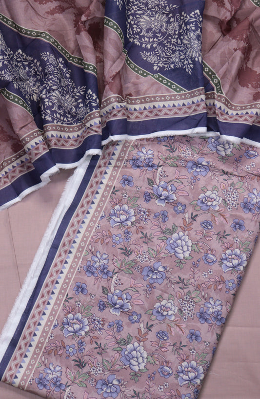 Amna Khadija Printed Cotton Unstitched 3 Piece Suit - Design-08 - AM25MIDC - Light Purple - Mid Summer Collection