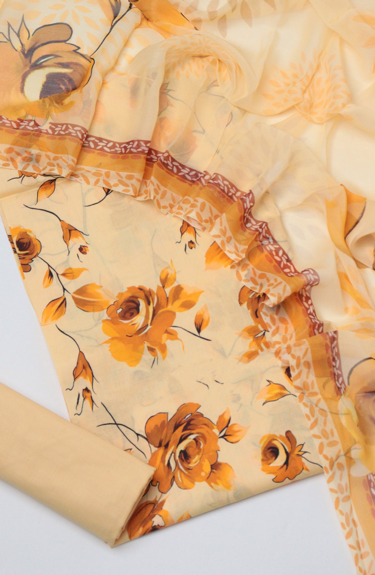 Amna Khadija Printed Lawn Unstitched 3 Piece Suit - D-10 - AM26PTX - Rust - Summer Collection