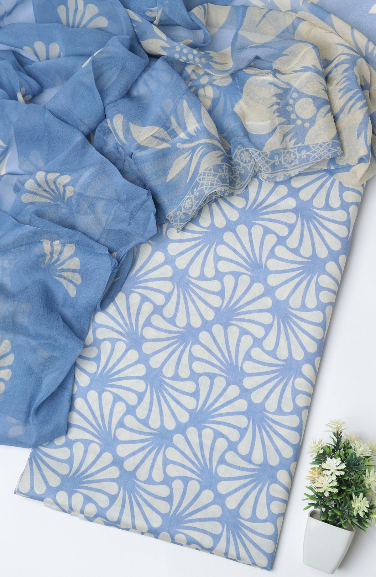 Amna Khadija Printed Lawn Unstitched 3 Piece Suit - D-10 - AM26PTX - Blue - Summer Collection
