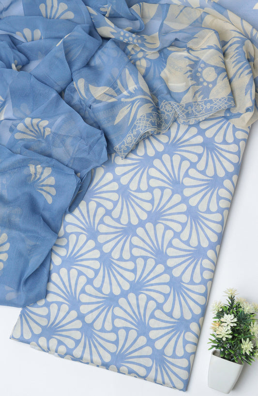 Amna Khadija Printed Lawn Unstitched 3 Piece Suit - D-10 - AM26PTX - Blue - Summer Collection