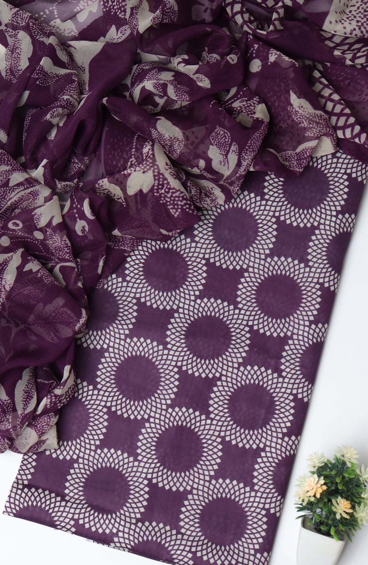 Amna Khadija Printed Lawn Unstitched 3 Piece Suit - D-01 - AM26PTX - Purple - Summer Collection