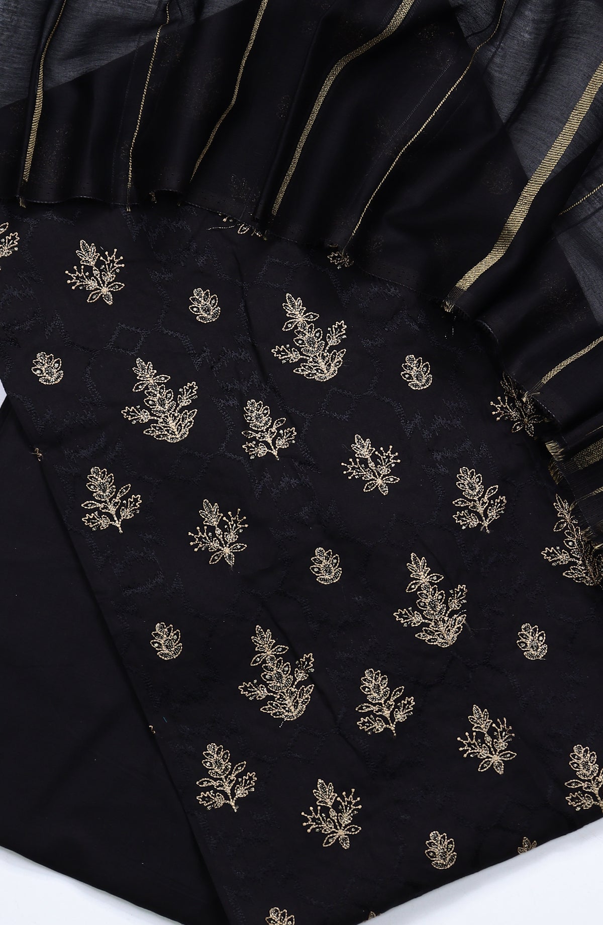 Amna Khadija Embroidered Lawn Unstitched 3 Piece Suit - Design-04 - AM25UBNR - Black - Summer Collection