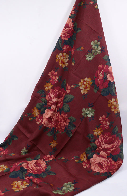 Amna Khadija Classic Printed Lawn Unstitched 2 Piece Suit - Design-22 - AK25CFL6 - Maroon - Summer Collection