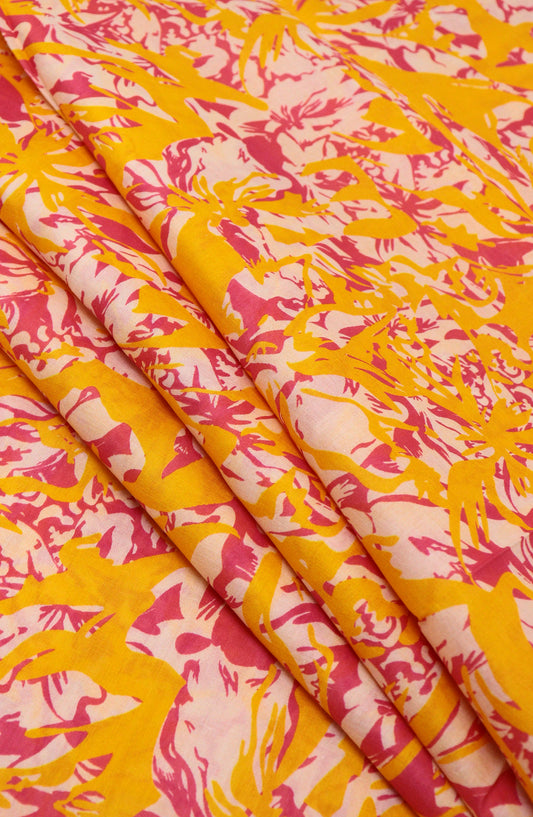 Amna Khadija Classic Printed Lawn Unstitched 2 Piece Suit - Design-29 - AK25CFL6 - Orange - Summer Collection