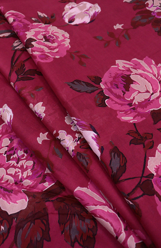 Amna Khadija Classic Printed Lawn Unstitched 2 Piece Suit - Design-30 - AK25CFL6 - Red - Summer Collection