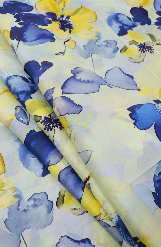 Amna Khadija Classic Printed Lawn Unstitched 2 Piece Suit - Design-31 - AK25CFL6 - Yellow - Summer Collection