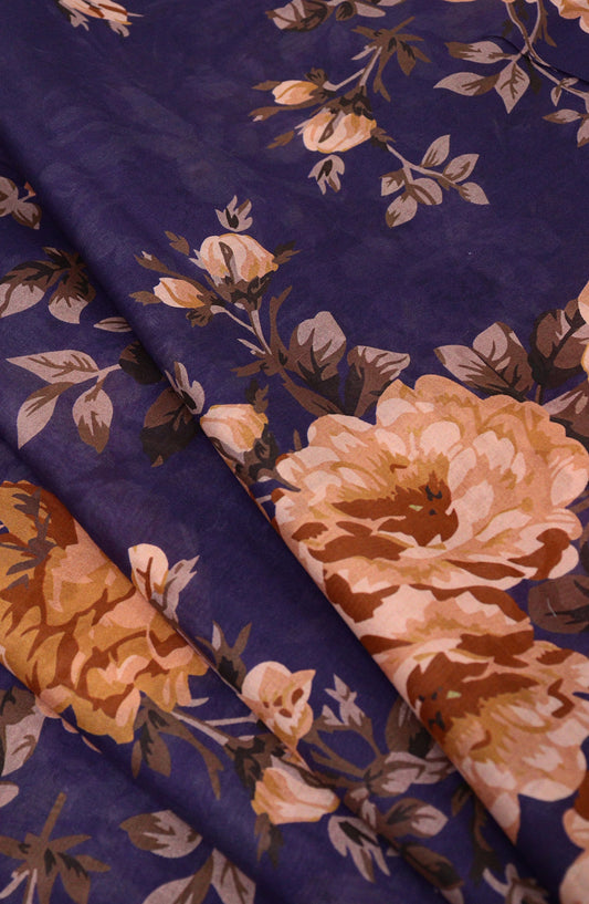 Amna Khadija Classic Printed Lawn Unstitched 2 Piece Suit - Design-33 - AK25CFL6 - Blue - Summer Collection