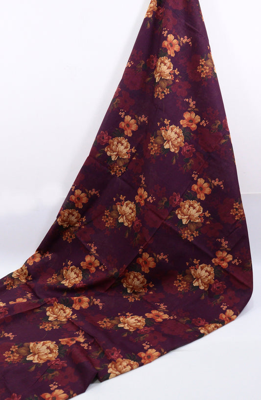 Amna Khadija Classic Printed Lawn Unstitched 2 Piece Suit - Design-35 - AK25CFL6 - Purple - Summer Collection