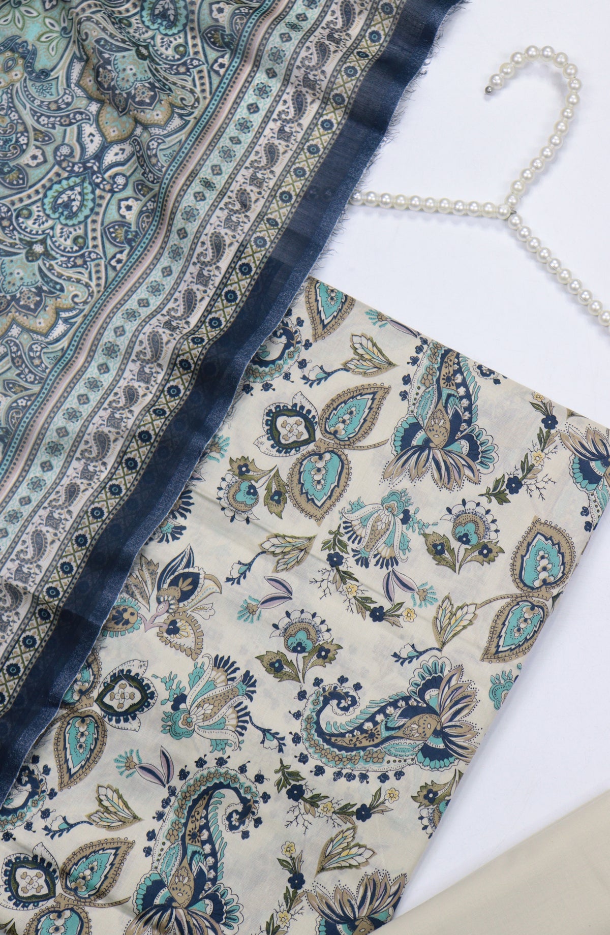 Amna Khadija Printed Cotton Unstitched 3 Piece Suit - Design-B-07 - AM25MIDC - Cream - Mid Summer Collection