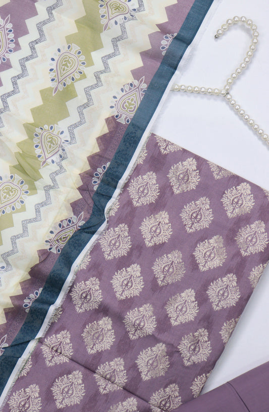 Amna Khadija Printed Cotton Unstitched 3 Piece Suit - Design-B-06 - AM25MIDC - Purple - Mid Summer Collection