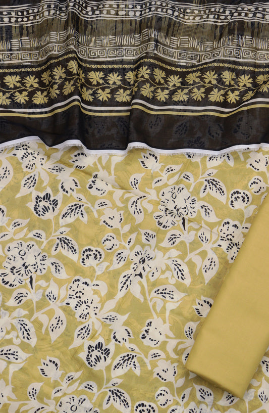Amna Khadija Printed Cotton Unstitched 3 Piece Suit - Design-B-02 - AM25MIDC - Yellow - Mid Summer Collection