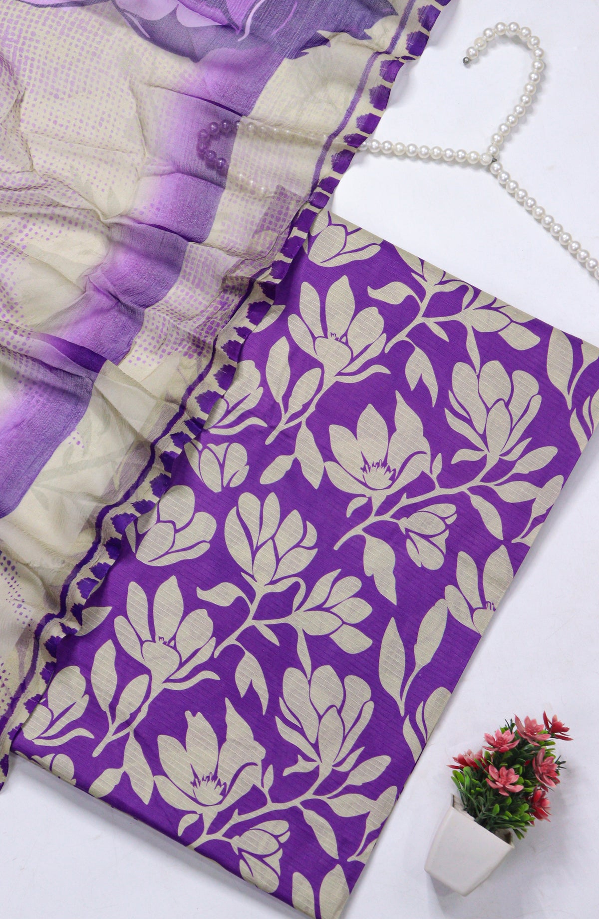 Amna Khadija Fancy Printed Lawn Unstitched 3 Piece Suit - D-06 - AM26FNC - Purple - Summer Collection