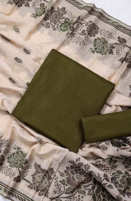 Amna Khadija Fancy Lawn Unstitched 3 Piece Suit - BD-05 - AM26FNC - Green - Summer Collection