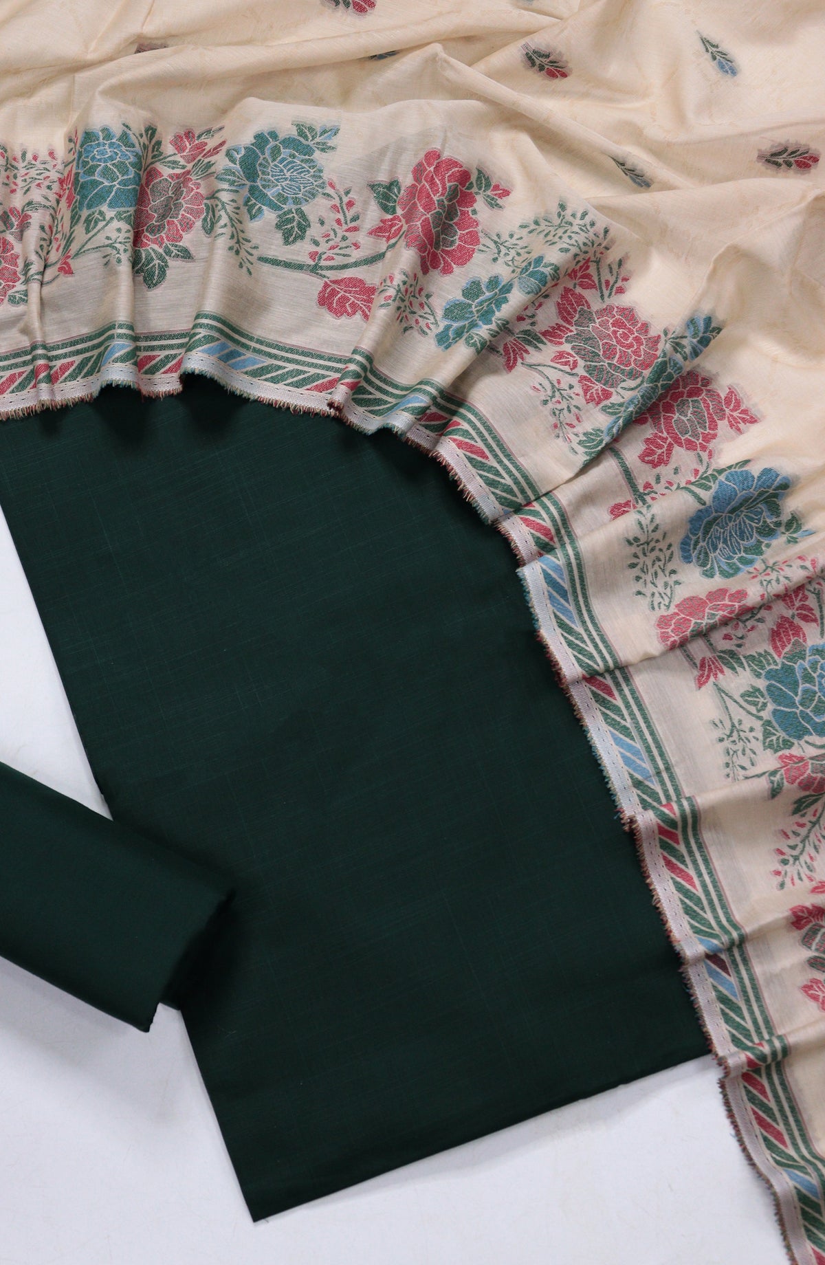 Amna Khadija Fancy Lawn Unstitched 3 Piece Suit - BD-03 - AM26FNC - Green - Summer Collection