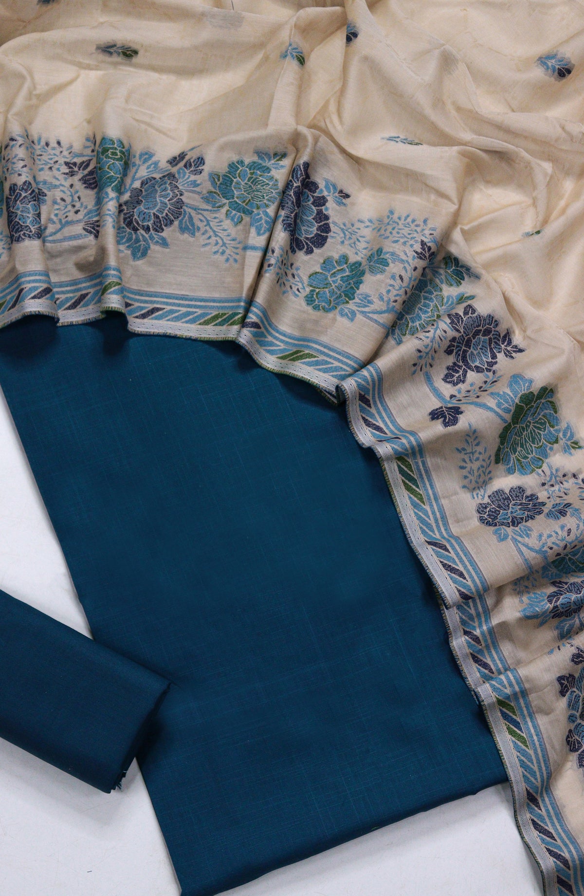 Amna Khadija Fancy Lawn Unstitched 3 Piece Suit - BD-02 - AM26FNC - Blue - Summer Collection