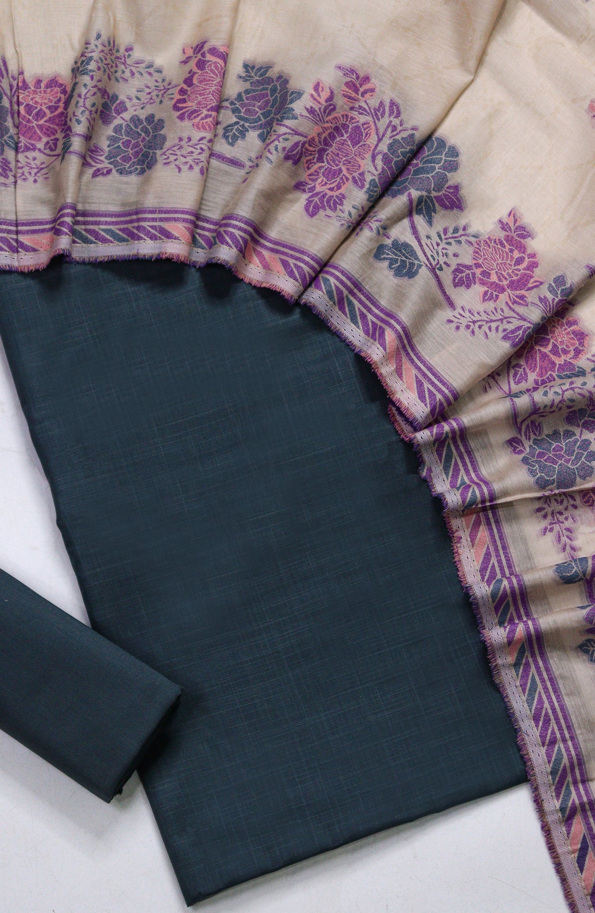 Amna Khadija Fancy Lawn Unstitched 3 Piece Suit - BD-01 - AM26FNC - Blue - Summer Collection