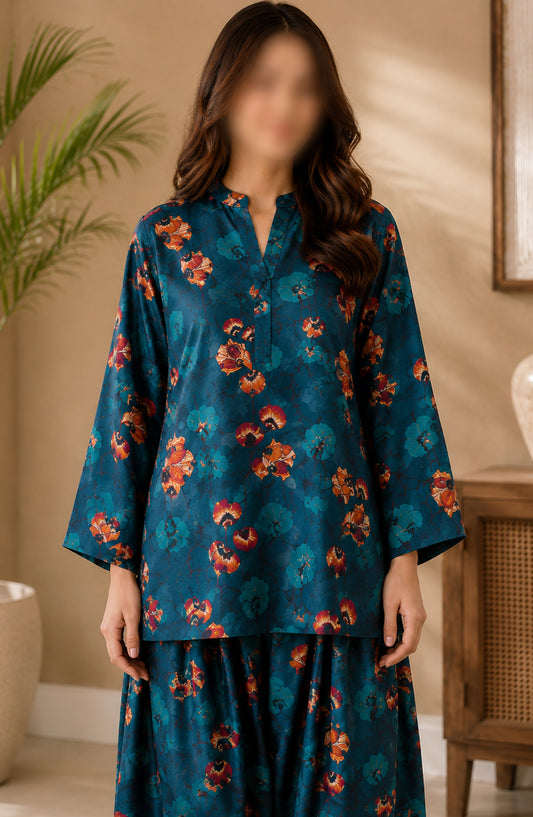 Amna Khadija Printed Lawn Unstitched 2 Piece Suit - PD-16 - AM26PDT - Blue - Summer Collection