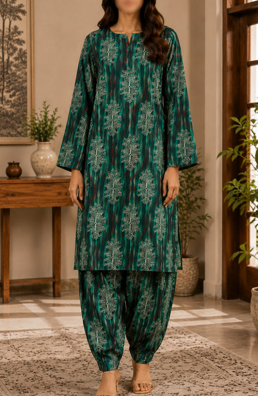 Amna Khadija Printed Lawn Unstitched 2 Piece Suit - PD-15 - AM26PDT - Green - Summer Collection
