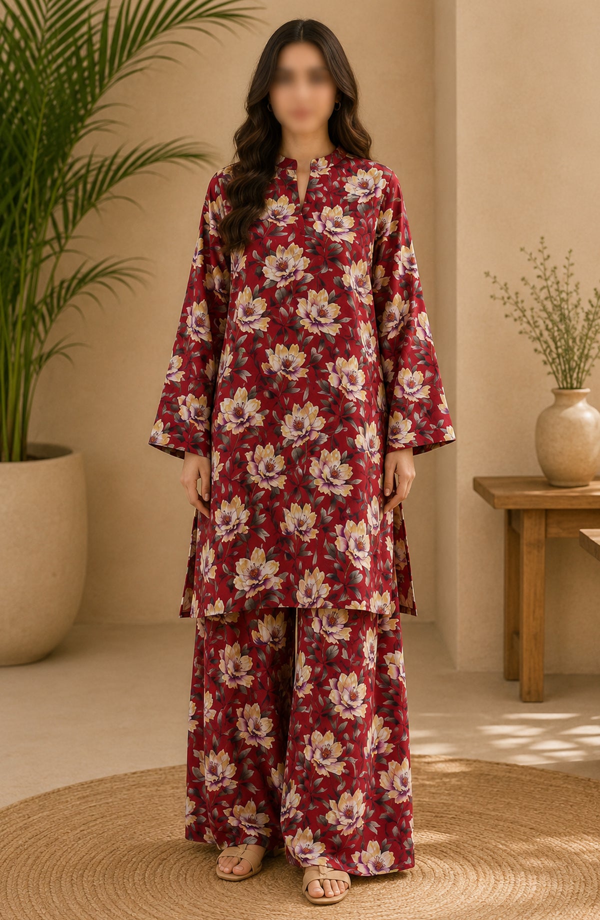 Amna Khadija Printed Lawn Unstitched 2 Piece Suit - PD-13 - AM26PDT - Red - Summer Collection