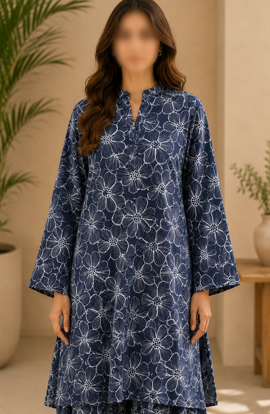 Amna Khadija Printed Lawn Unstitched 2 Piece Suit - PD-10 - AM26PDT - Blue - Summer Collection