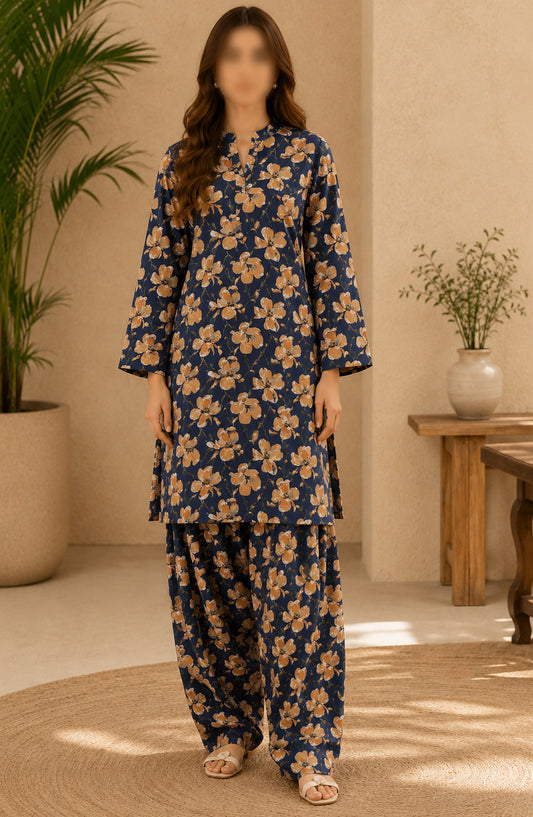 Amna Khadija Printed Lawn Unstitched 2 Piece Suit - PD-05 - AM26PDT - Blue - Summer Collection