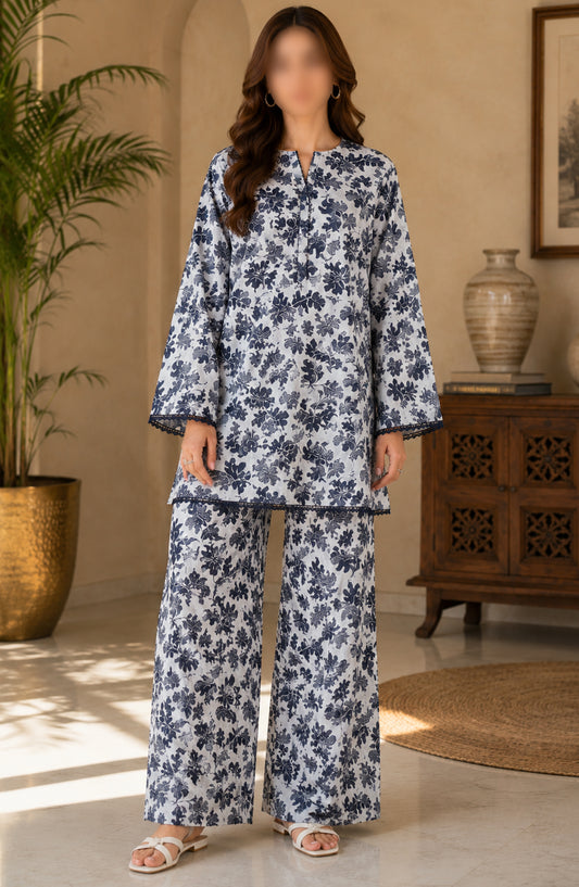 Amna Khadija Printed Lawn Unstitched 2 Piece Suit - PD-04 - AM26PDT - Blue - Summer Collection