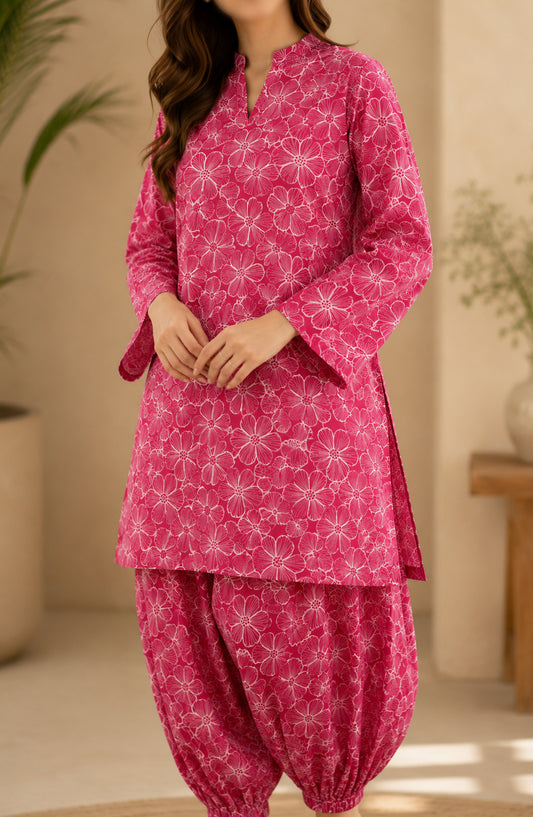 Amna Khadija Printed Lawn Unstitched 2 Piece Suit - PD-03 - AM26PDT - Pink - Summer Collection