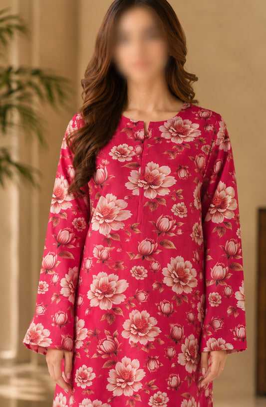 Amna Khadija Printed Lawn Unstitched 2 Piece Suit - PD-01 - AM26PDT - Pink - Summer Collection