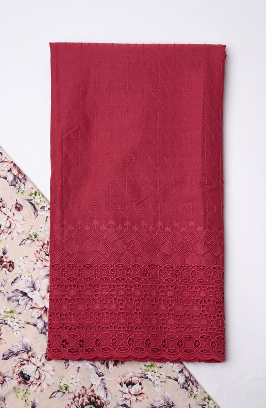 Amna Khadija Embroidered Lawn Unstitched 2 Piece Suit - CHD-11 - AM26PNU - Red - Summer Collection