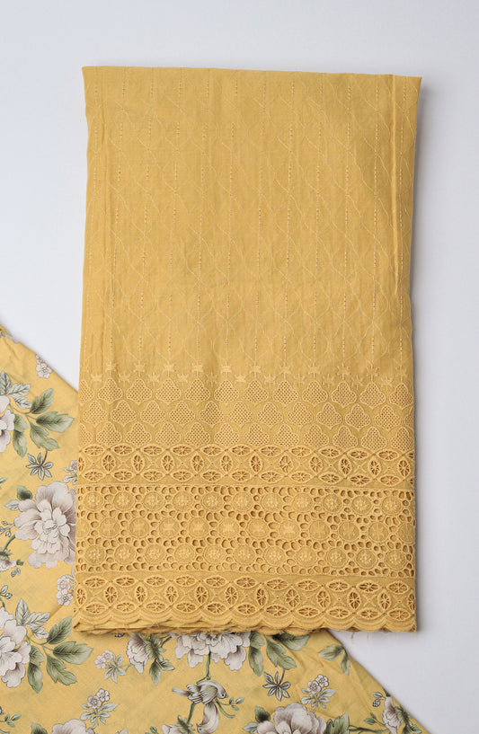 Amna Khadija Embroidered Lawn Unstitched 2 Piece Suit - CHD-05 - AM26PNU - Mustard - Summer Collection
