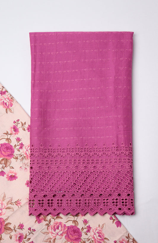 Amna Khadija Embroidered Lawn Unstitched 2 Piece Suit - CHD-10 - AM26PNU - Purple - Summer Collection