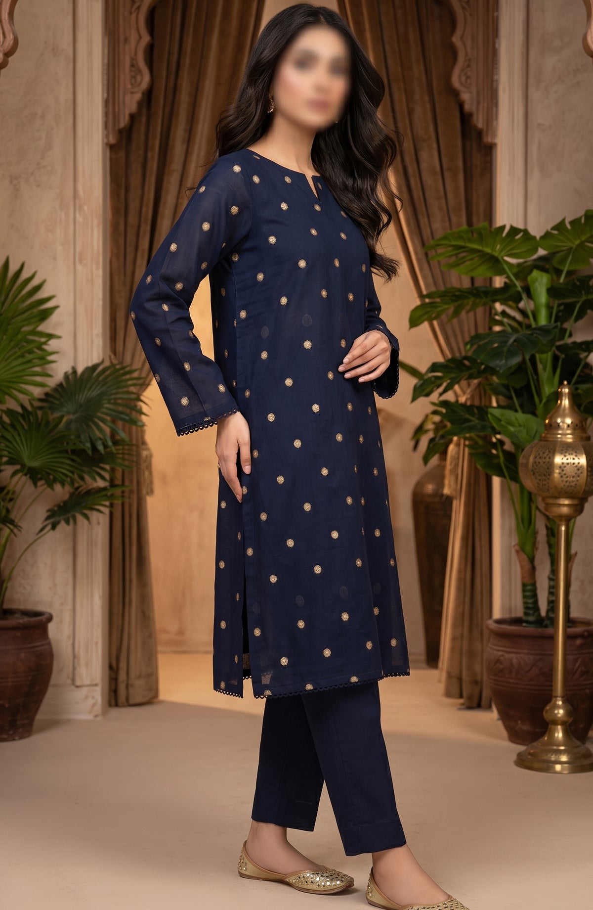 Amna Khadija Printed Broshia Unstitched 2 Piece Suit - BRD-04 - AM26PNU - Blue - Summer Collection