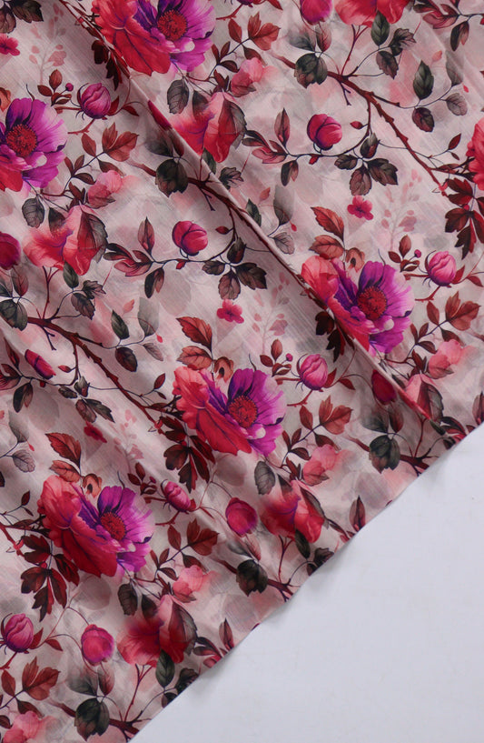 Amna Khadija Printed Lawn Unstitched 2 Piece Suit - PD-09 - AM26PNU - Pink - Summer Collection