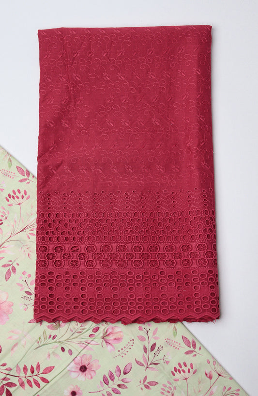 Amna Khadija Embroidered Lawn Unstitched 2 Piece Suit - CHD-03 - AM26PNU - Red - Summer Collection