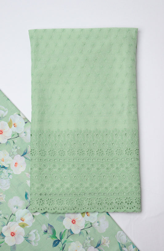 Amna Khadija Embroidered Lawn Unstitched 2 Piece Suit - CHD-07 - AM26PNU - Green - Summer Collection