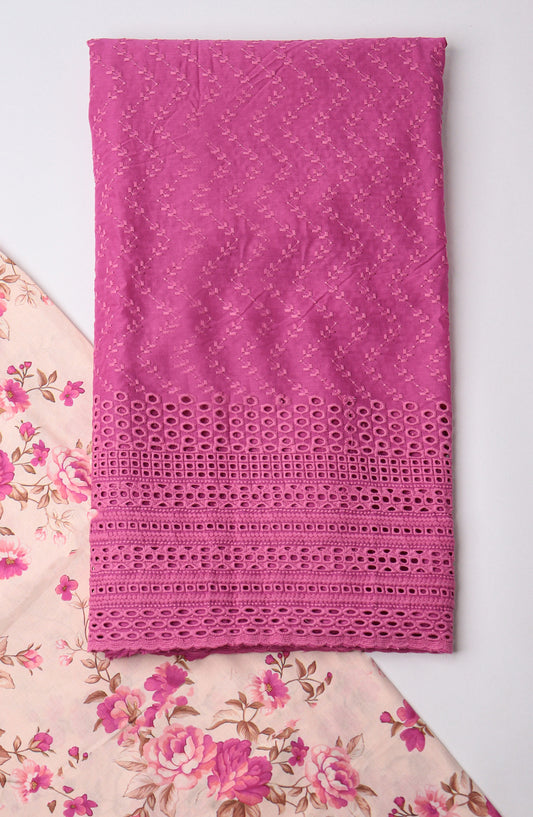 Amna Khadija Embroidered Lawn Unstitched 2 Piece Suit - CHD-02 - AM26PNU - Pink - Summer Collection