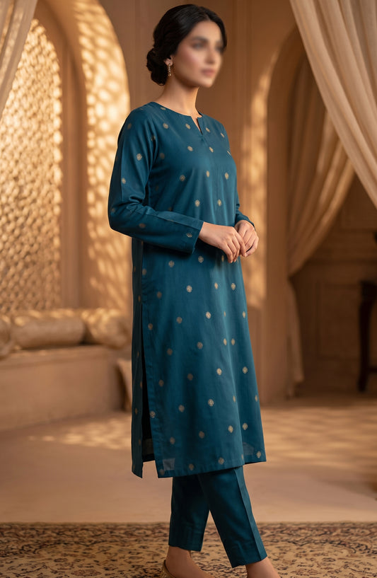 Amna Khadija Printed Broshia Unstitched 2 Piece Suit - BRD-02 - AM26PNU - Blue - Summer Collection