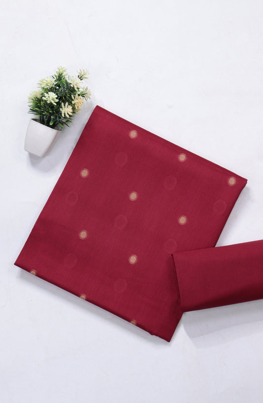 Amna Khadija Printed Broshia Unstitched 2 Piece Suit - BRD-01 - AM26PNU - Maroon - Summer Collection