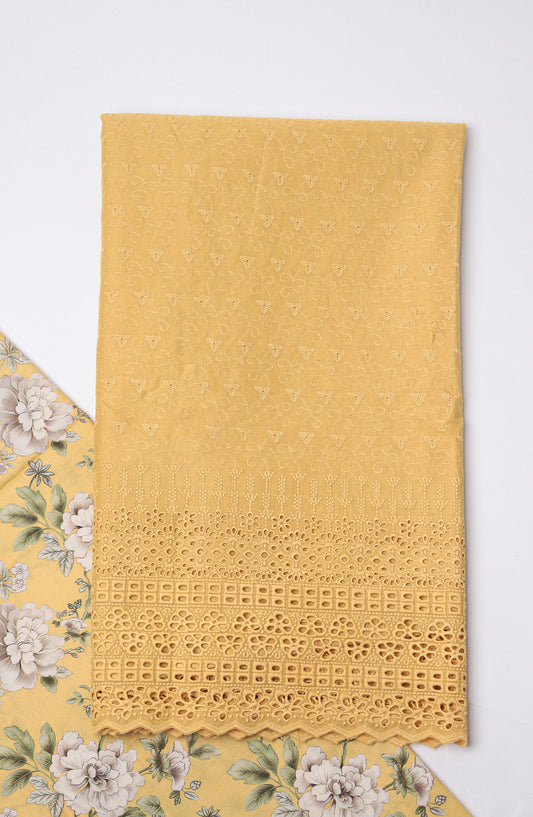 Amna Khadija Embroidered Lawn Unstitched 2 Piece Suit - CHD-04 - AM26PNU - Mustard - Summer Collection
