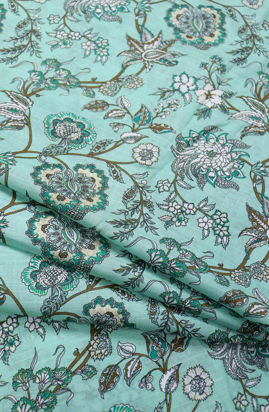 Amna Khadija Printed Lawn Unstitched 2 Piece Suit - PD-04 - AM26PNU - Ferozi - Summer Collection