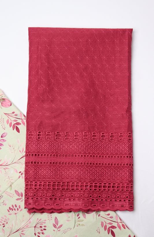 Amna Khadija Embroidered Lawn Unstitched 2 Piece Suit - CHD-02 - AM26PNU - Red - Summer Collection