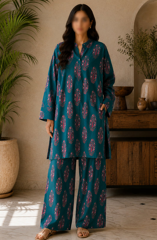 Amna Khadija Printed Lawn Unstitched 2 Piece Suit - FVD-27 - AM26PNU - Green - Summer Collection