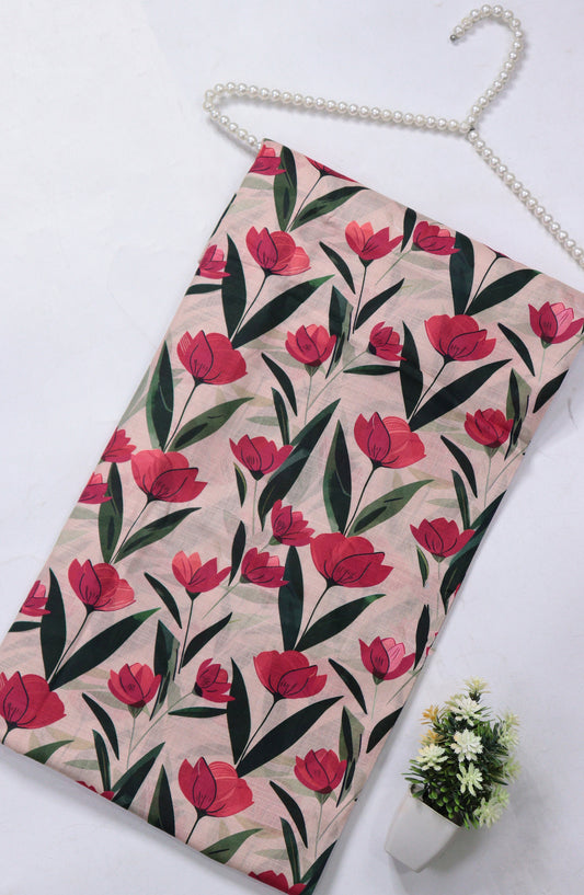 Amna Khadija Printed Lawn Unstitched 2 Piece Suit - PD-02 - AM26PNU - Pink - Summer Collection