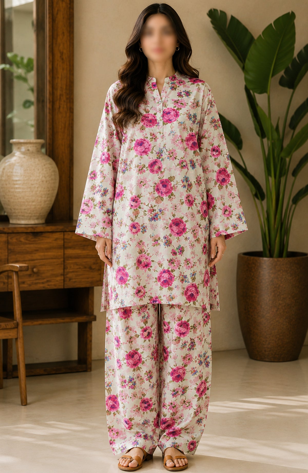 Amna Khadija Printed Lawn Unstitched 2 Piece Suit - FVD-25 - AM26PNU - Multi - Summer Collection