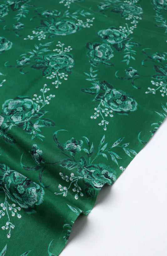 Amna Khadija Printed Lawn Unstitched 2 Piece Suit - FVD-24 - AM26PNU - Green - Summer Collection