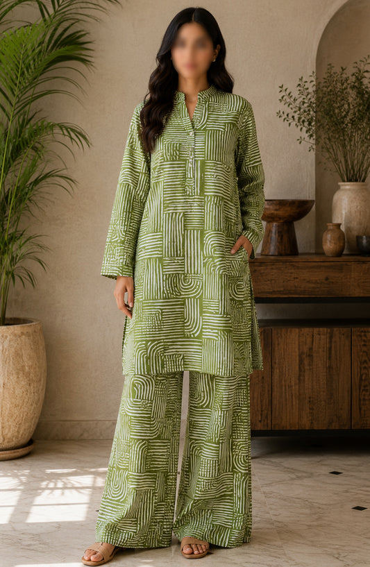 Amna Khadija Printed Lawn Unstitched 2 Piece Suit - FVD-23 - AM26PNU - Green - Summer Collection
